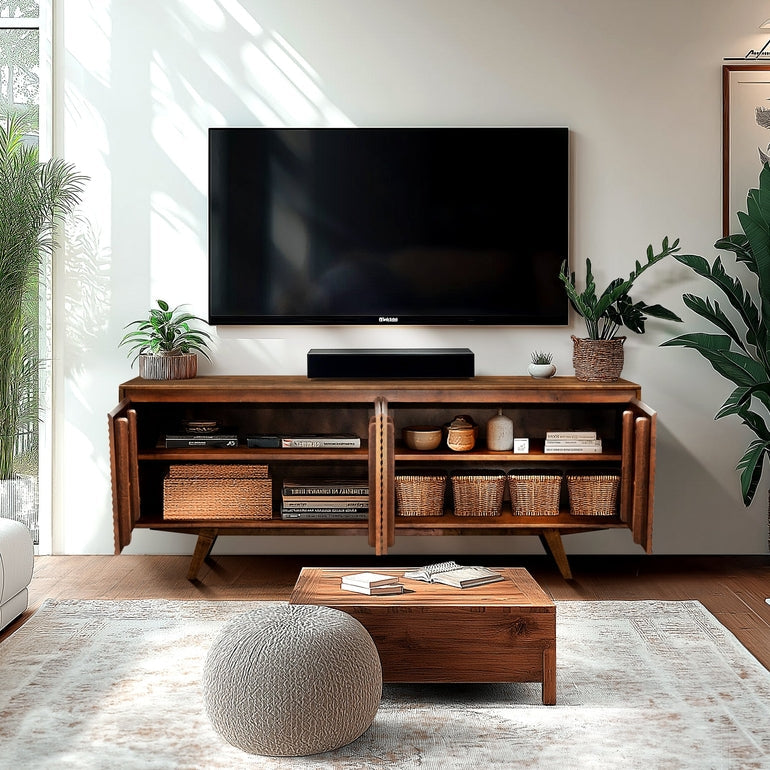 Harmony Wood TV Stand - - TV Stand