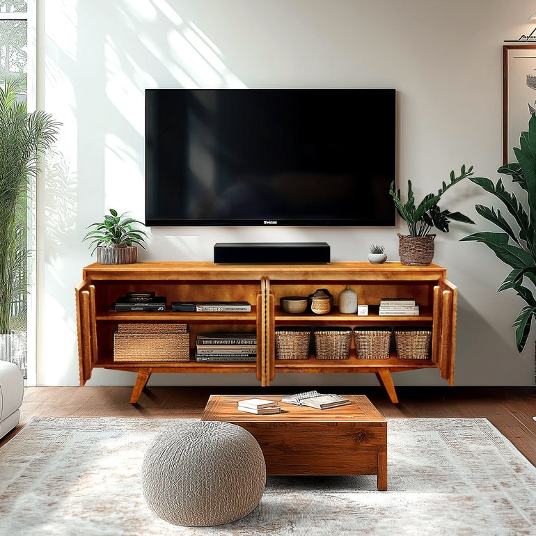 Harmony Wood TV Stand - - TV Stand