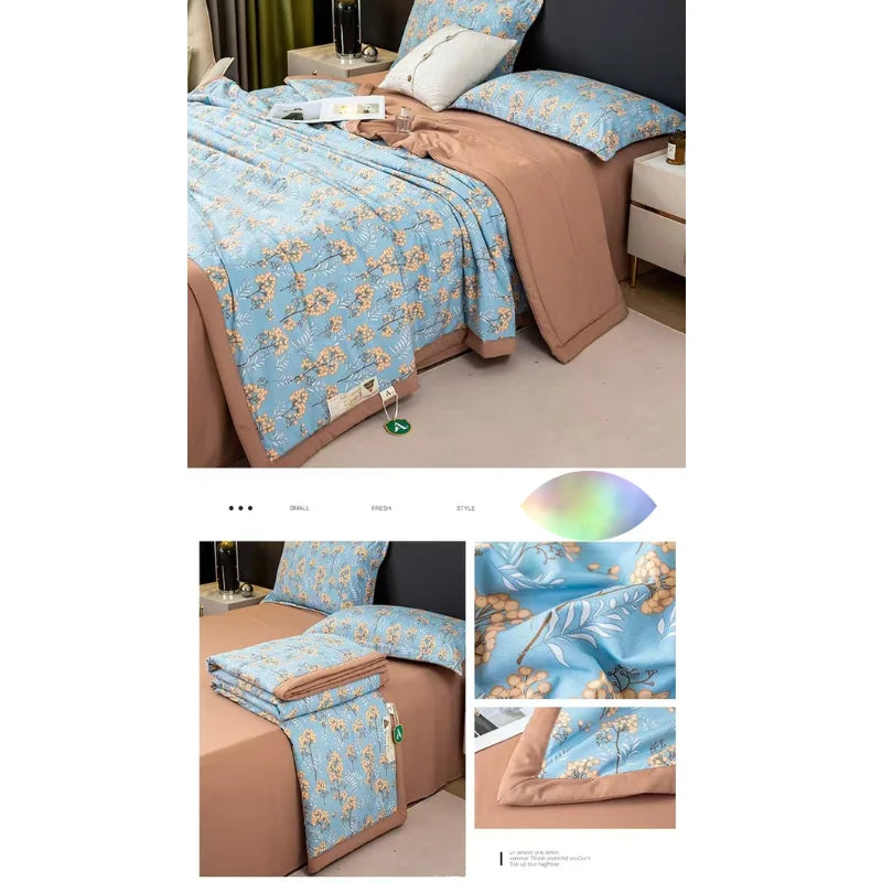 Four-Piece Bedding Set Cotton Summer Cooling Quilt Comforter Kia Day Design