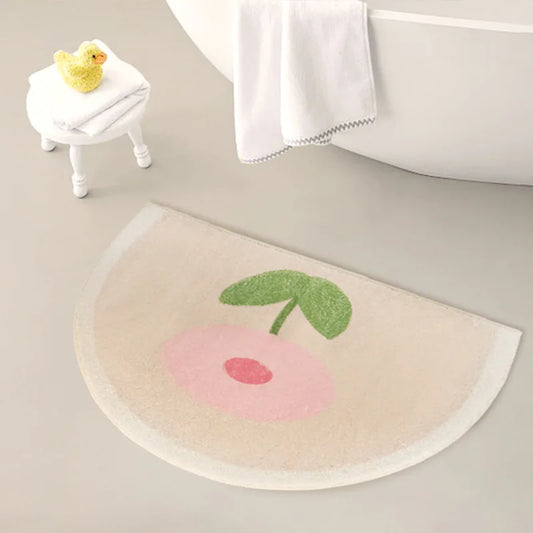 Half-Round Shaggy Bathroom Rug Flower Rug Mat Kia Day Design