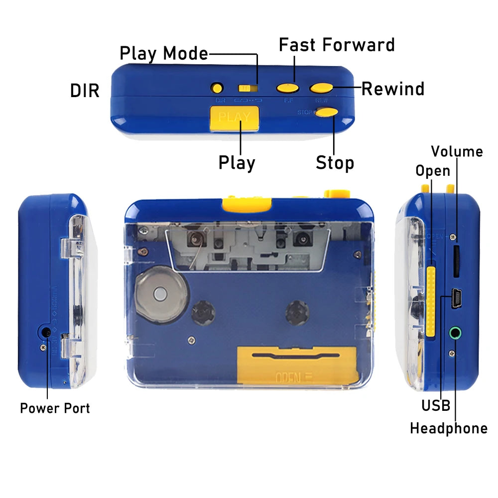 USB Retro Audio Cassette Player Auto Reverse CD MP3 Converter Kia Day Design