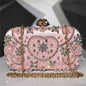 Pink Embroidered Rhinestone Ladies Clutch Purse Kia Day Design