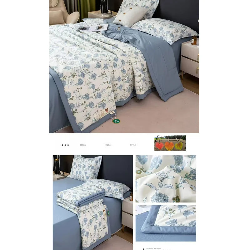 Four-Piece Bedding Set Cotton Summer Cooling Quilt Comforter Kia Day Design