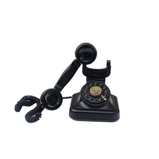 Antique Telephone Retro Rotary Dial Wired Telephone (Black) Kia Day Design