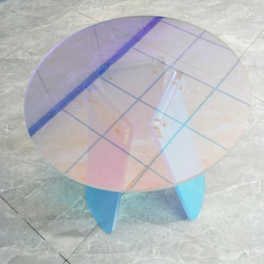 Modern Lucite Acrylic Rainbow Table for Livingroom in Stock for Selling Kia Day Design