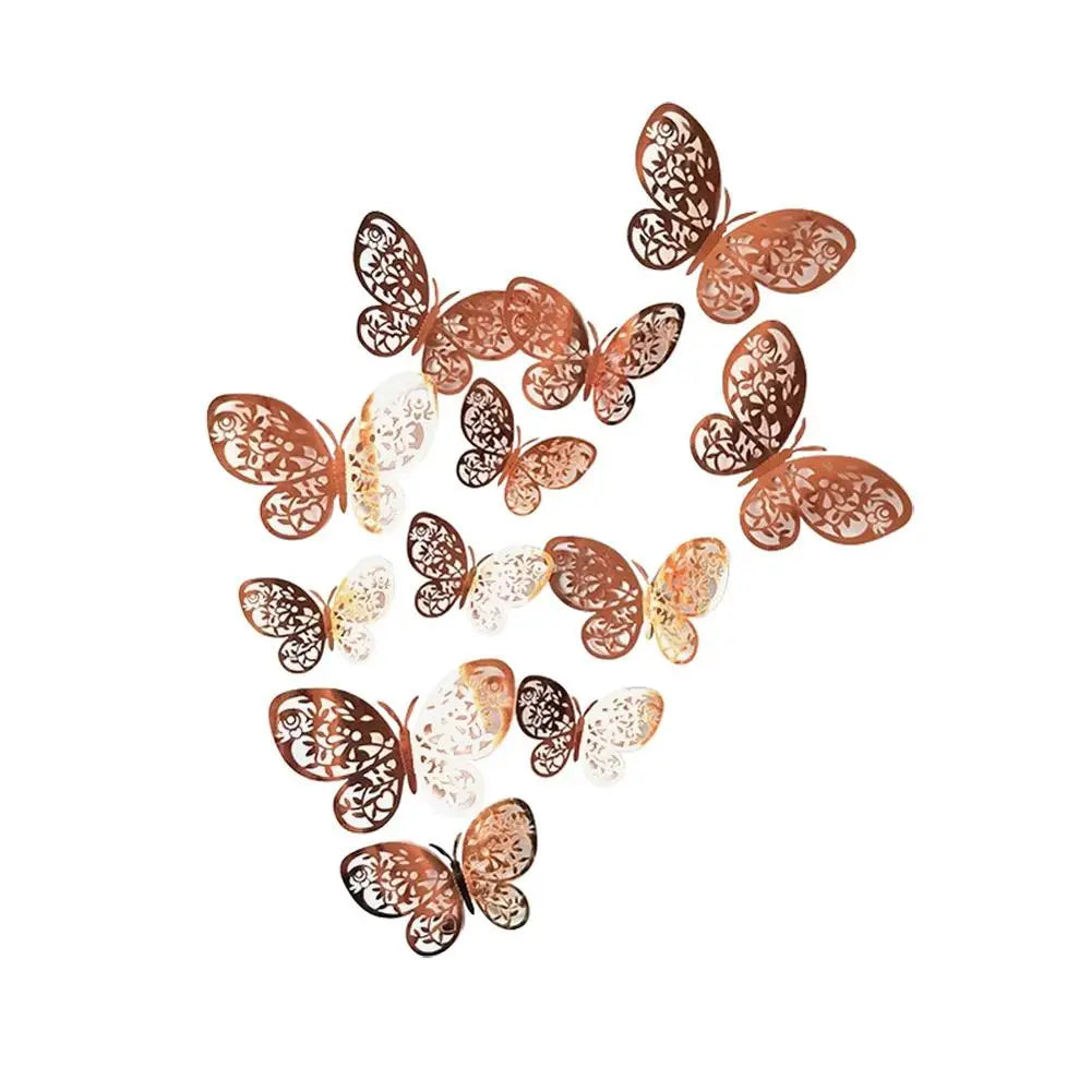 12pcs set 3D Hollow Butterflies Wall Stickers