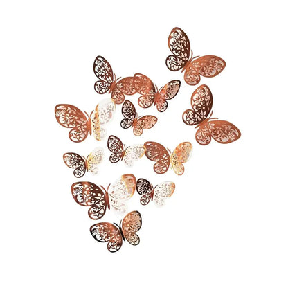 12pcs set 3D Hollow Butterflies Wall Stickers