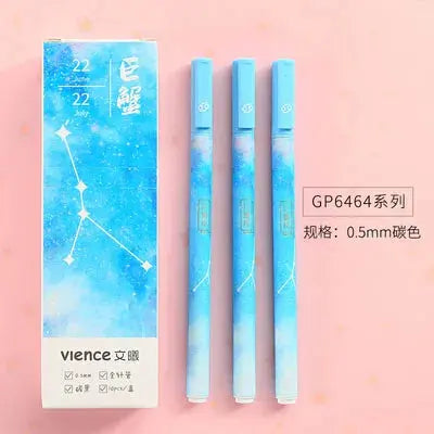 1-3pcs Constellation Gel Pen 3Pcs Cancer Unisex