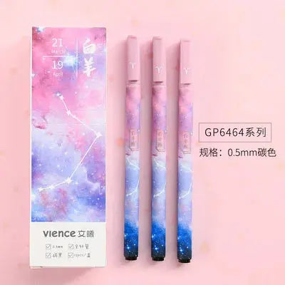 1-3pcs Constellation Gel Pen 3Pcs Aries Unisex