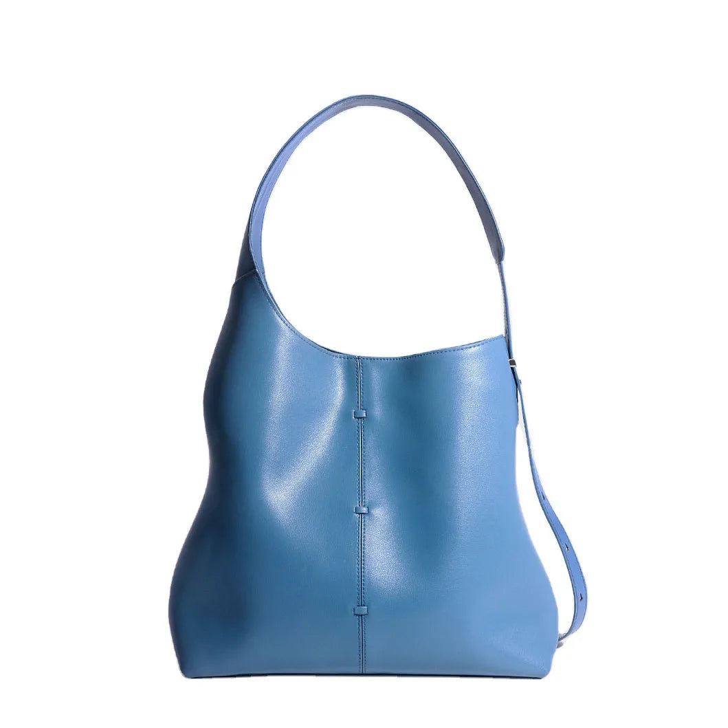 Underarm Soft Leather Crossbody Bag Blue