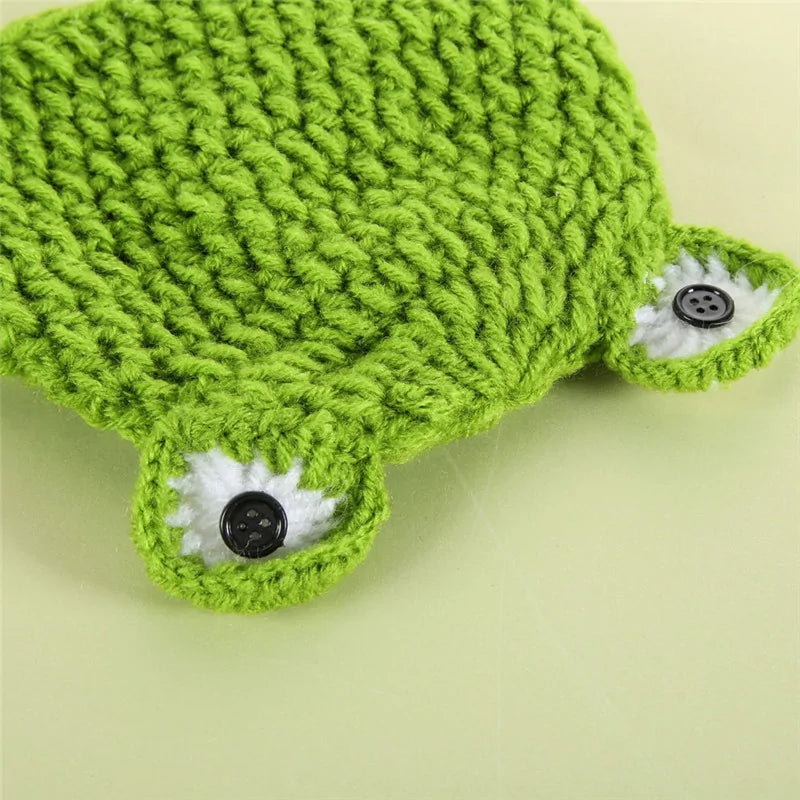 Frog Crochet Baby Photo Prop