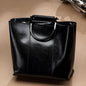 Leather Women Shoulder Bag Black Black ONE SIZE