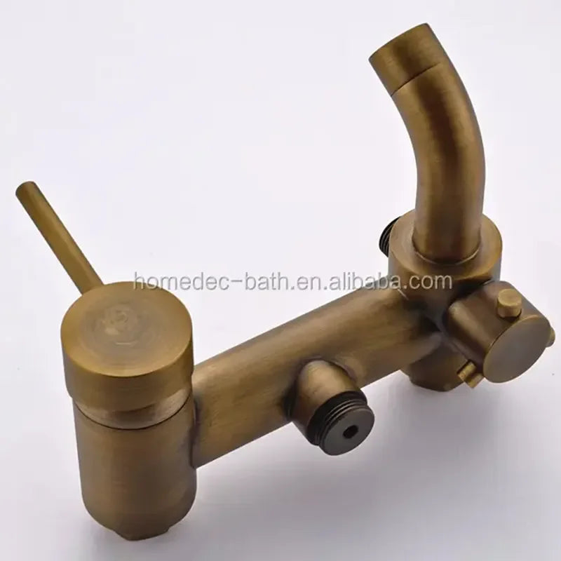 In Wall Exposed Antique Gold 8inch Bathroom Set With Slide Bar Kia Day Design