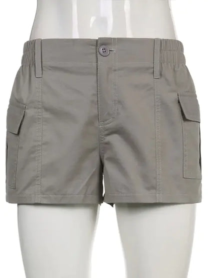 Rapcopter Y2K Cargo Shorts for Women Grey Medium