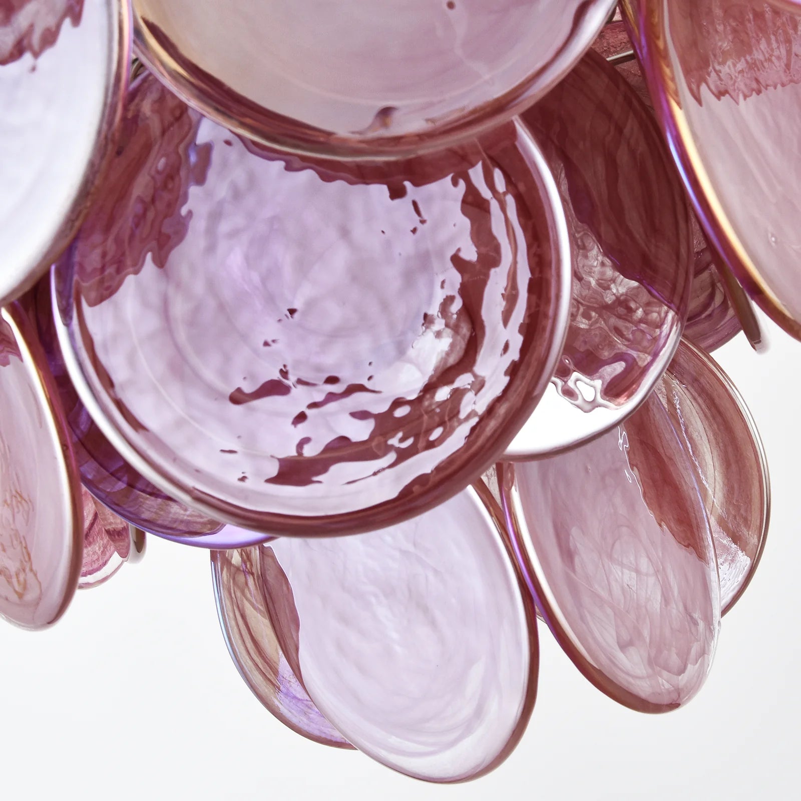 Pink Disc Murano Chandelier - - Chandelier