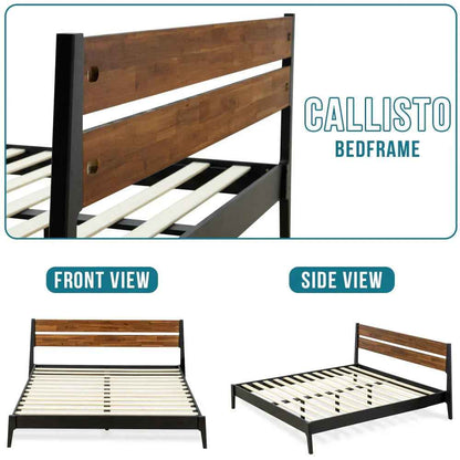 Callisto Solid Wood Bed Frame - - Bed Frame