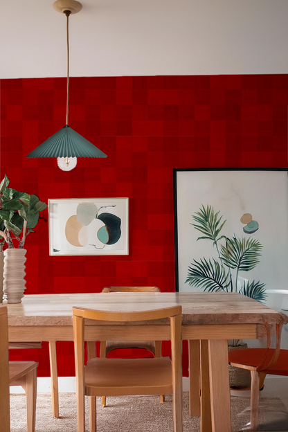 Zellige Wallpaper, red- Samantha Santana Creative- {{Product type}}