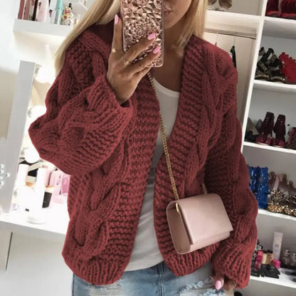 Fall Winter New Women's Chunky Knit Cardigan