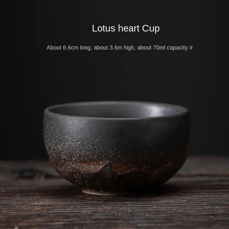 Japanese Iron Glaze Ceramic Tea Cup Kia Day Design