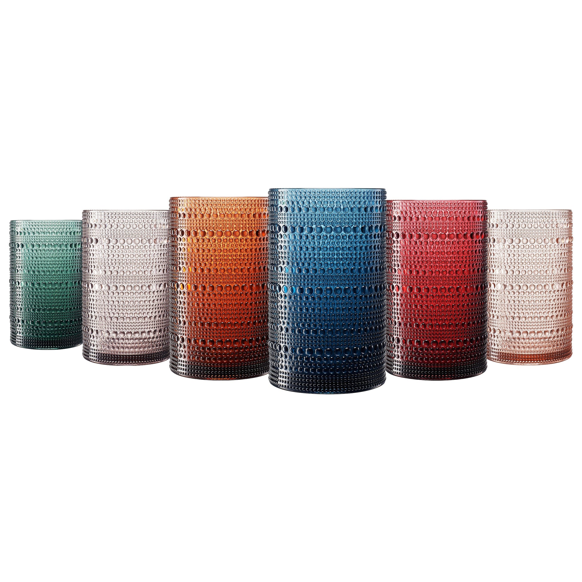 Eze Acrylic Highball Hobnail Glassware, Set of 6 - - Highball