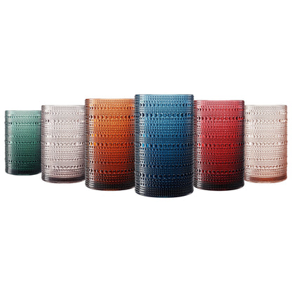 Eze Acrylic Highball Hobnail Glassware, Set of 6 - - Highball