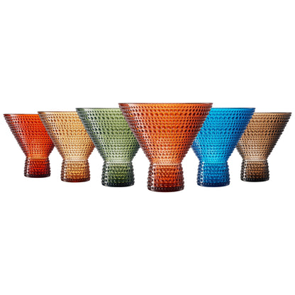Eze Acrylic Martini Hobnail Glassware, Set of 6 - - Martini