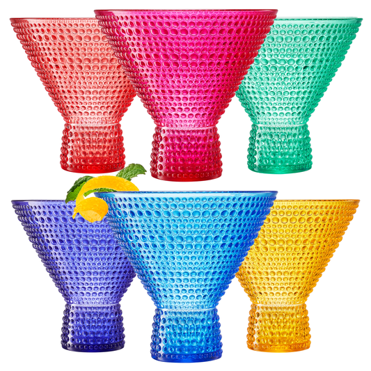 Madrid Acrylic Hobnail Glassware Set of 6 - - Martini