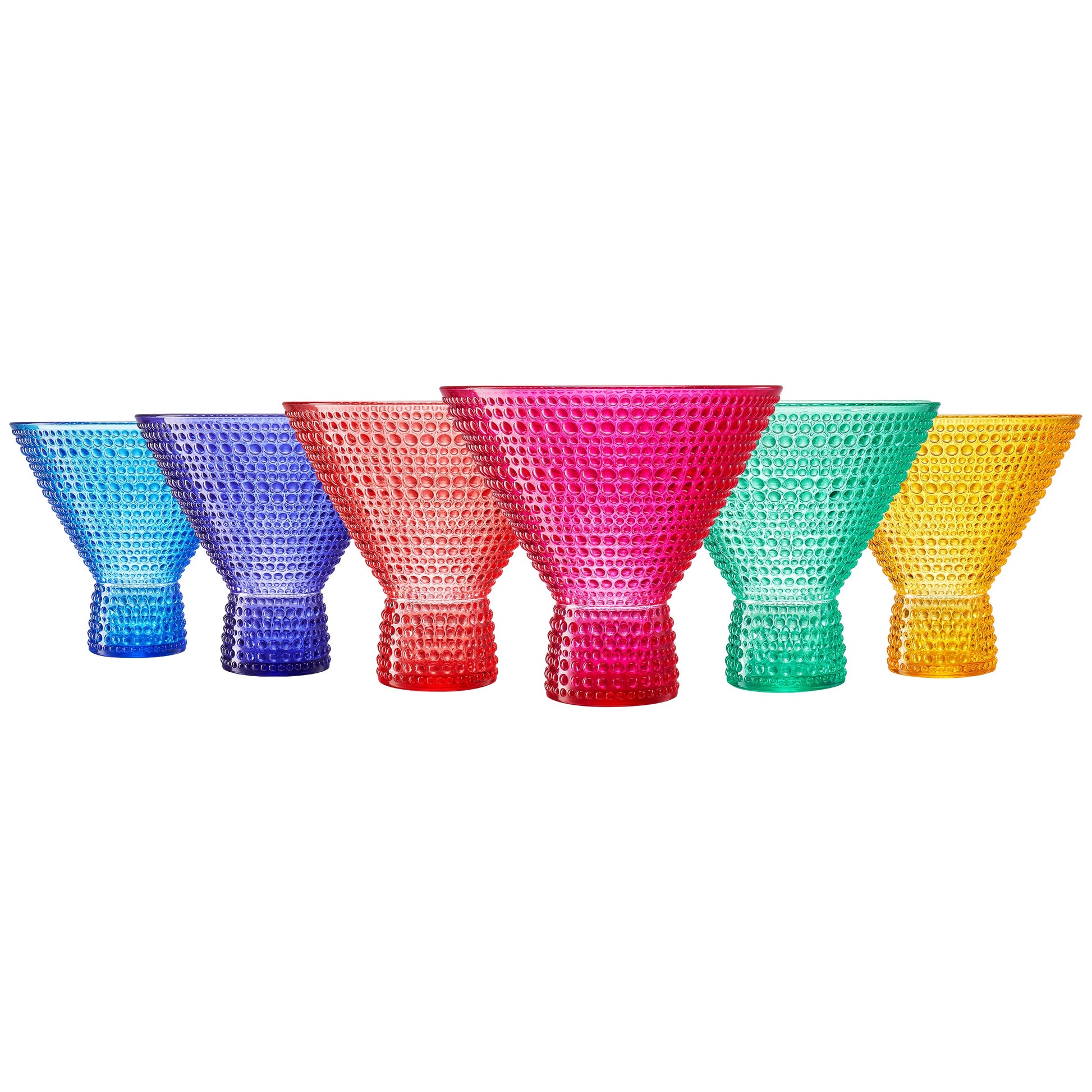 Madrid Acrylic Martini Hobnail Glassware, Set of 6 - - Martini