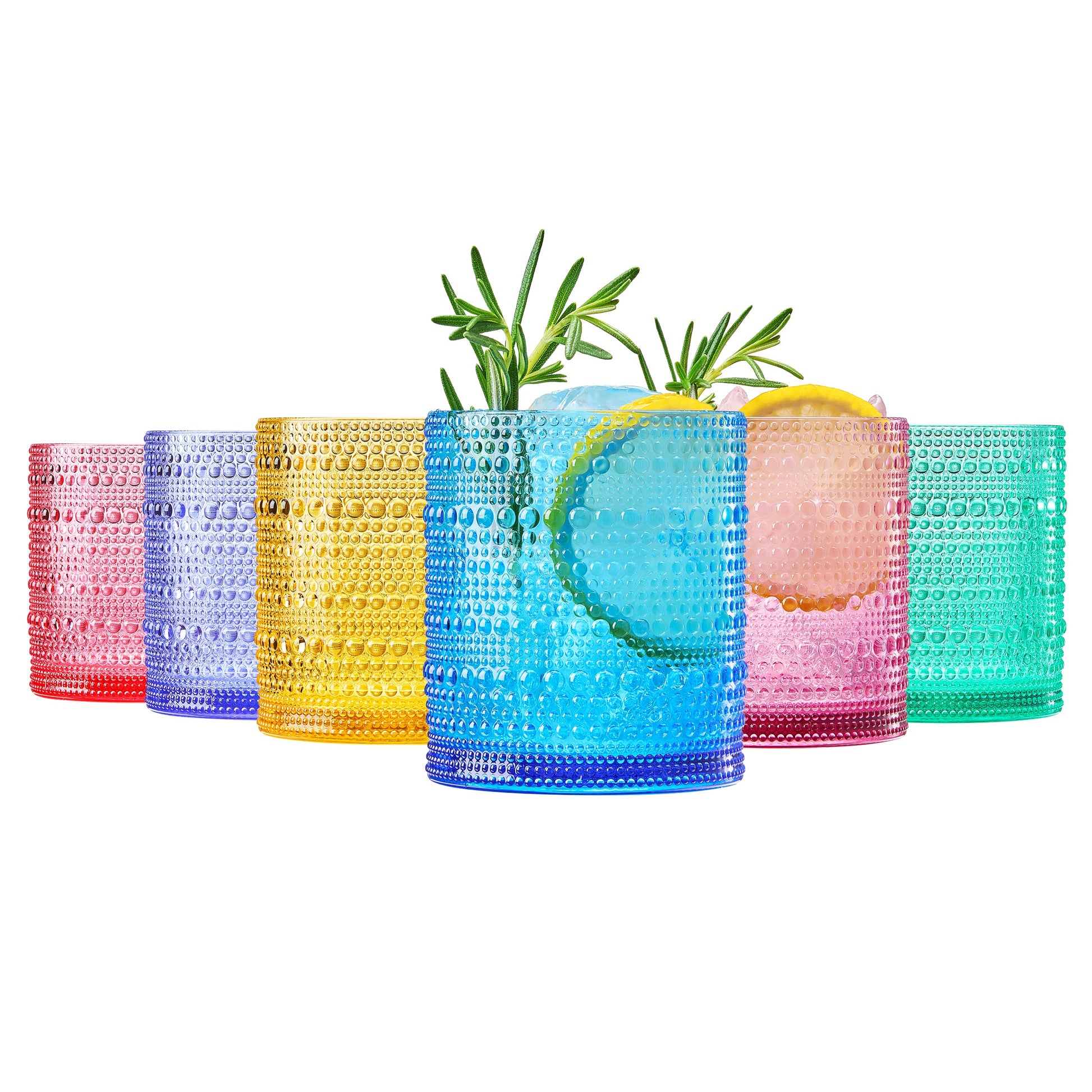 Madrid Acrylic Lowball Hobnail Glassware, Set of 6 - - Lowball