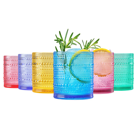 Madrid Acrylic Lowball Hobnail Glassware Set of 6 - - Lowball