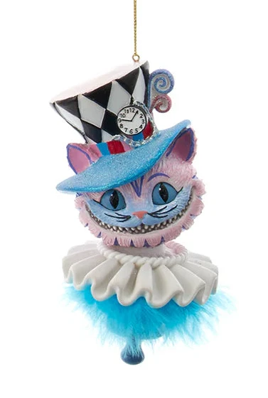 6" Holly Hats™ Cheshire Cat Hat Ornament by Kurt Adler - - Seasonal Decor, Christmas