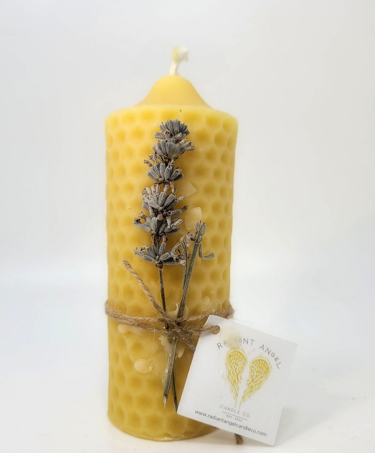 Honeycomb Beeswax Pillar Candle - - Candle