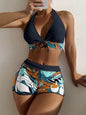 VigoBreviya Print Tied Halter Swimwear Women High Waist Print14 Large