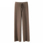 Vintage Casual Knitted Wide Leg Pants brown Small