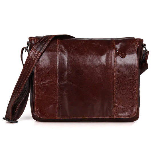 Genuine Leather Crossbody Shoulder Bag - - Bags