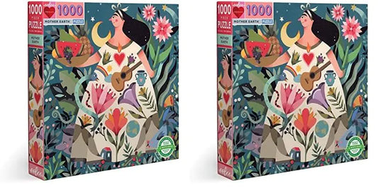 Pack of 2 Piece and Love Mother Earth 1000 Piece Square Adult Jigsaw Puzzles - - puzzle