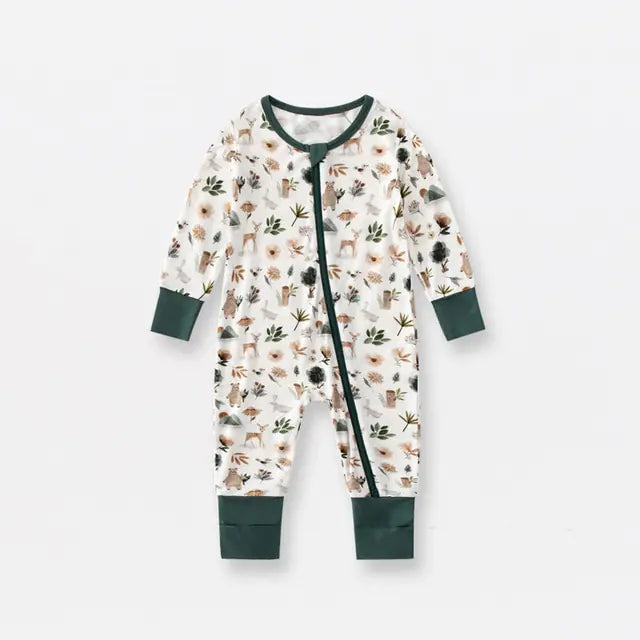 Bamboo Fiber Baby Zippered Romper - Kia Day Design