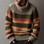 Men's Color Block Turtleneck Knitted Sweater Kia Day Design