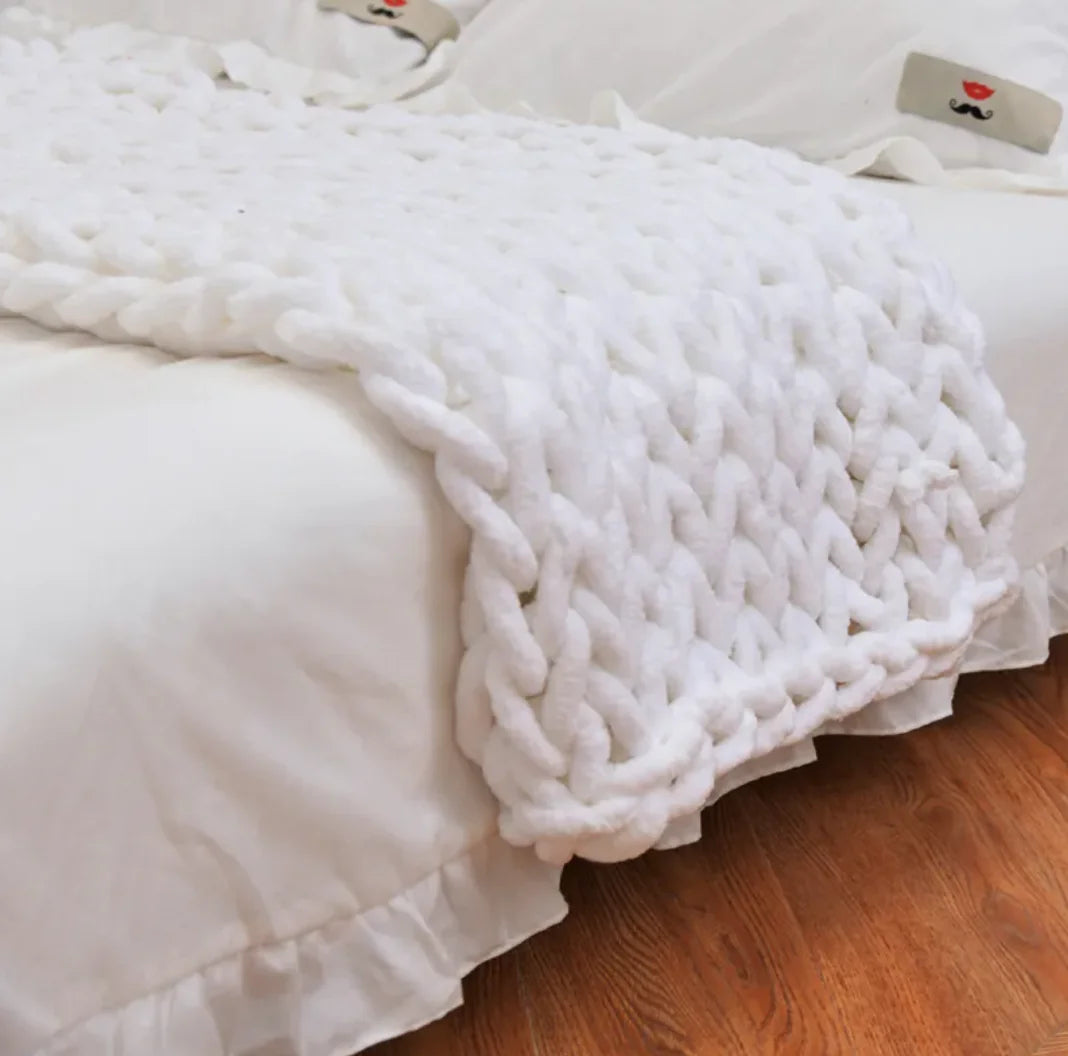 Handwoven Chunky Wool Blanket