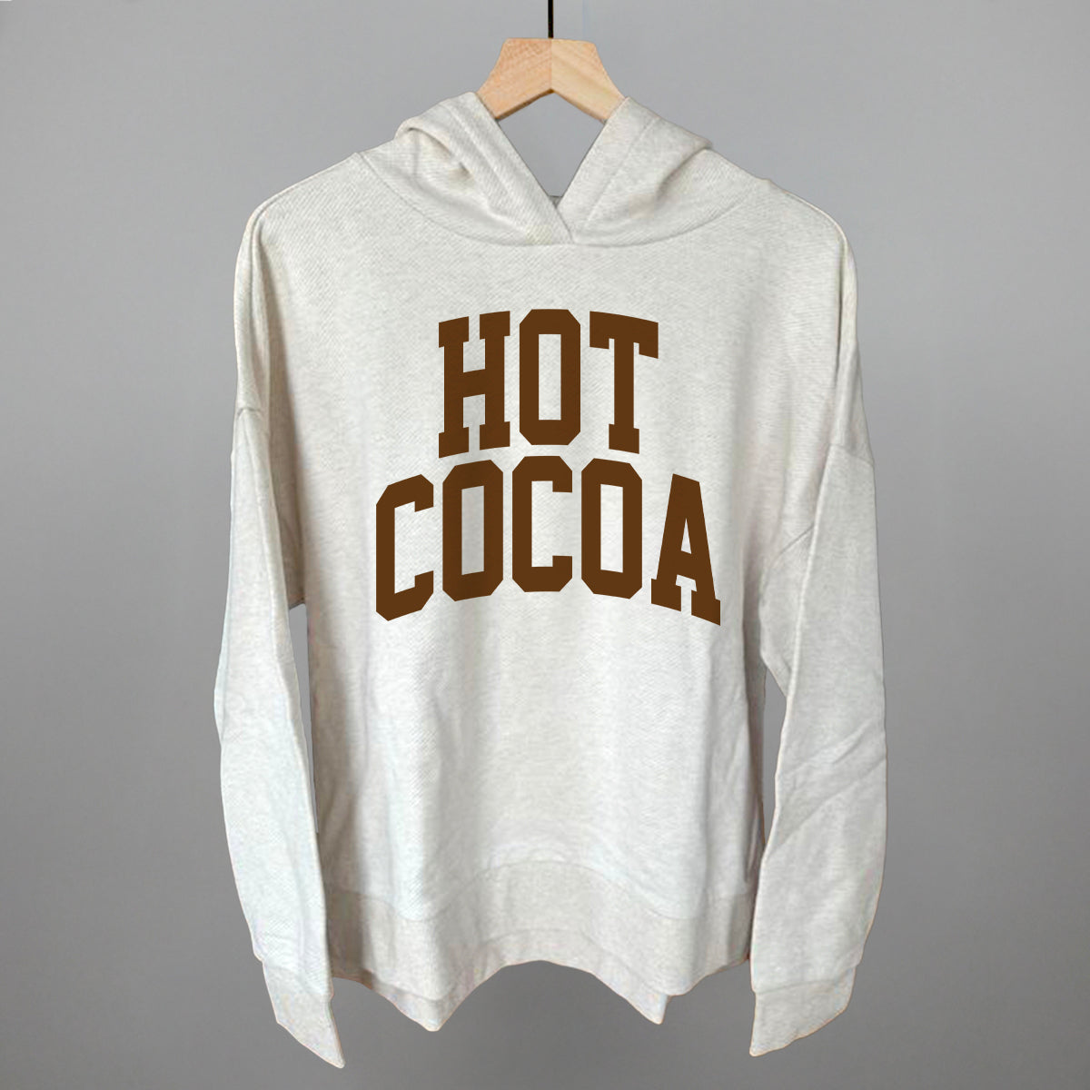 Hot Cocoa Arch - Terry Hoodie Heather Almond - POD - Apparel