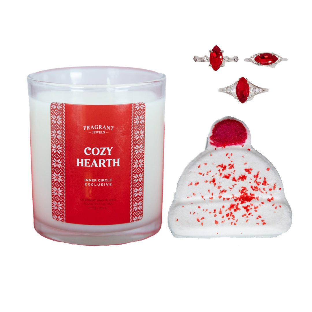 Cozy Hearth - Candle and Bath Bomb Set - Ring - Bundle (Candle & Bath Bomb)