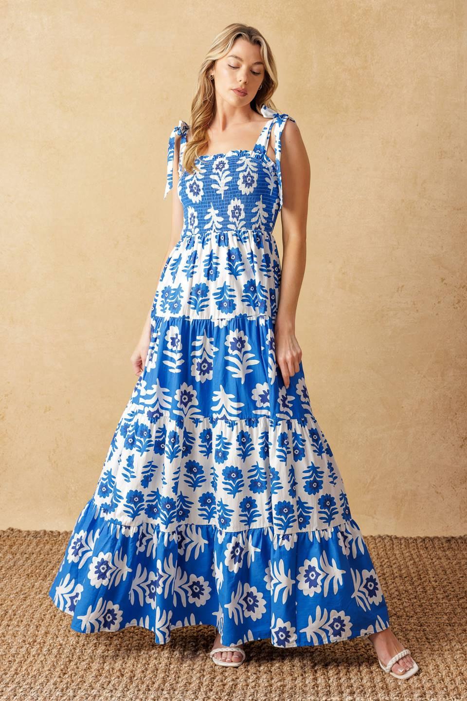 GLAMOUR IN MOTION WOVEN MAXI DRESS - - DRESSES