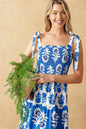 GLAMOUR IN MOTION WOVEN MAXI DRESS - BLUE IVORY - DRESSES