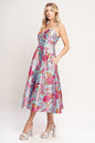 ELEVATED GARDEN WOVEN MIDI DRESS - LIGHT BLUE - DRESSES