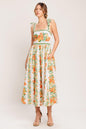 MARIGOLD BREEZE WOVEN MIDI DRESS - IVORY MULTI FLORAL - DRESSES