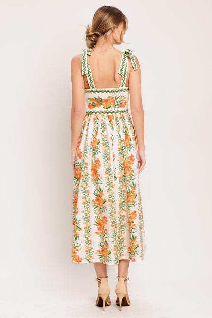 MARIGOLD BREEZE WOVEN MIDI DRESS - - DRESSES