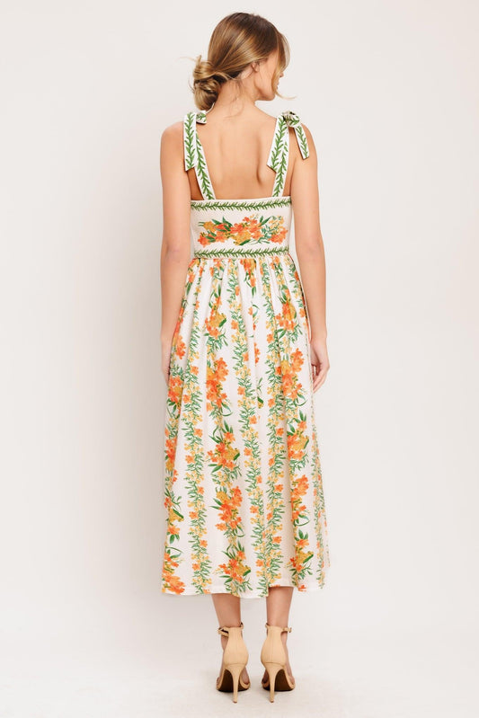 MARIGOLD BREEZE WOVEN MIDI DRESS - - DRESSES