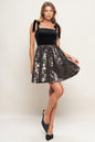Celebration Night Velvet Woven Mini Dress - BLACK BRONZE - DRESSES