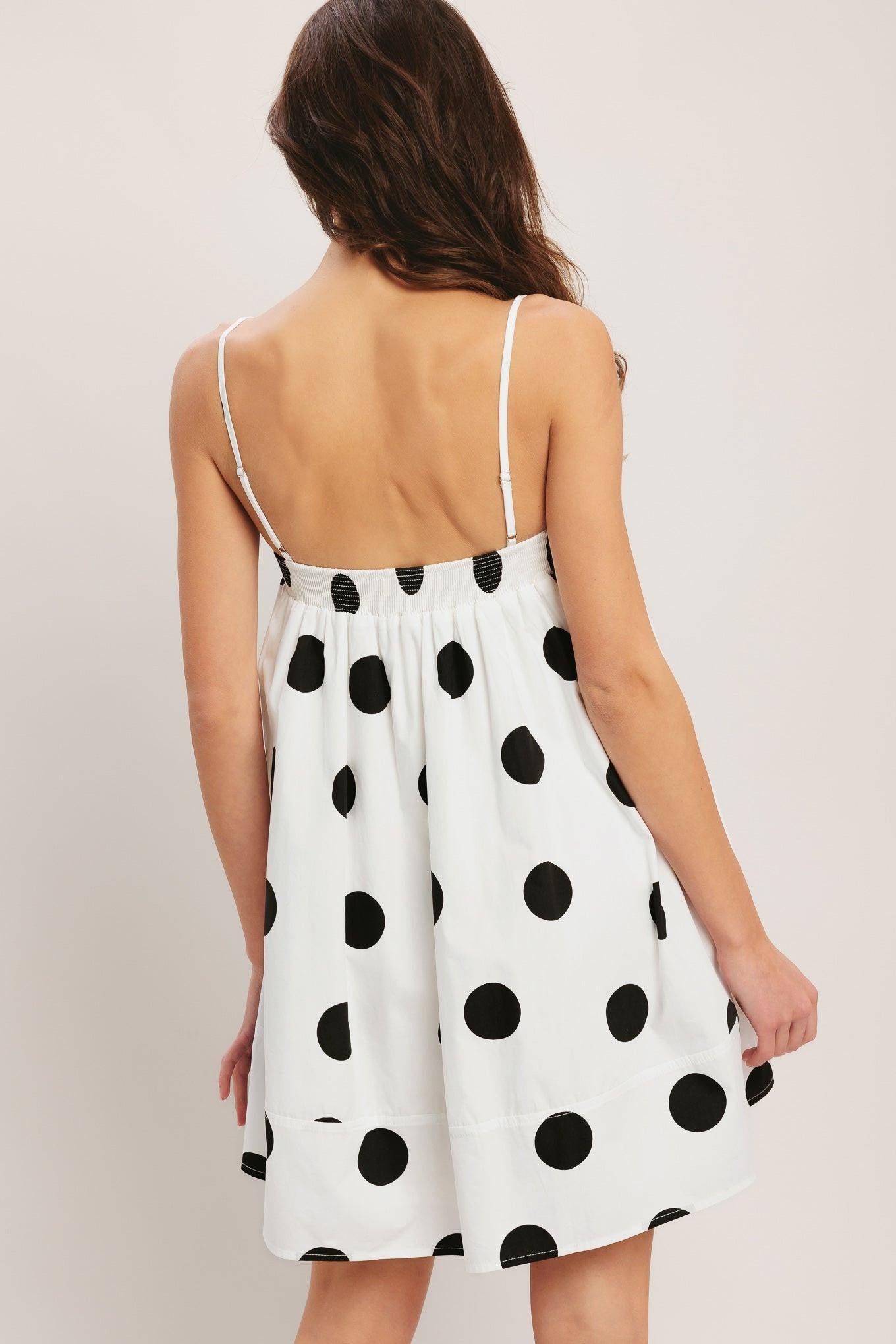 RUNWAY POLKA WOVEN MINI DRESS - - DRESSES