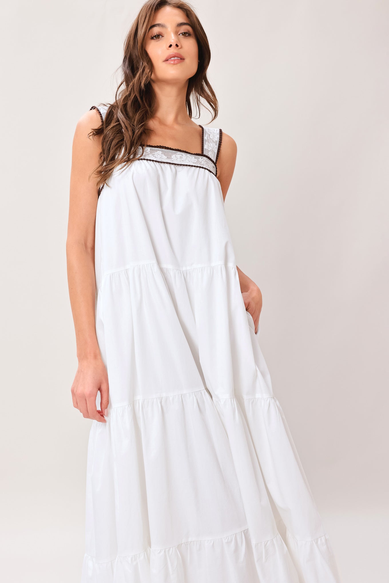 CLOUD LINE WOVEN MAXI DRESS - - DRESSES